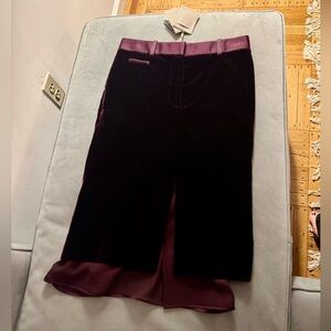 Tom Ford Velvet Pencil Skirt in Malbec